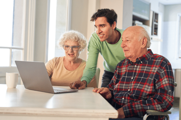 Older couple looking at a laptop | Waypoint Converts